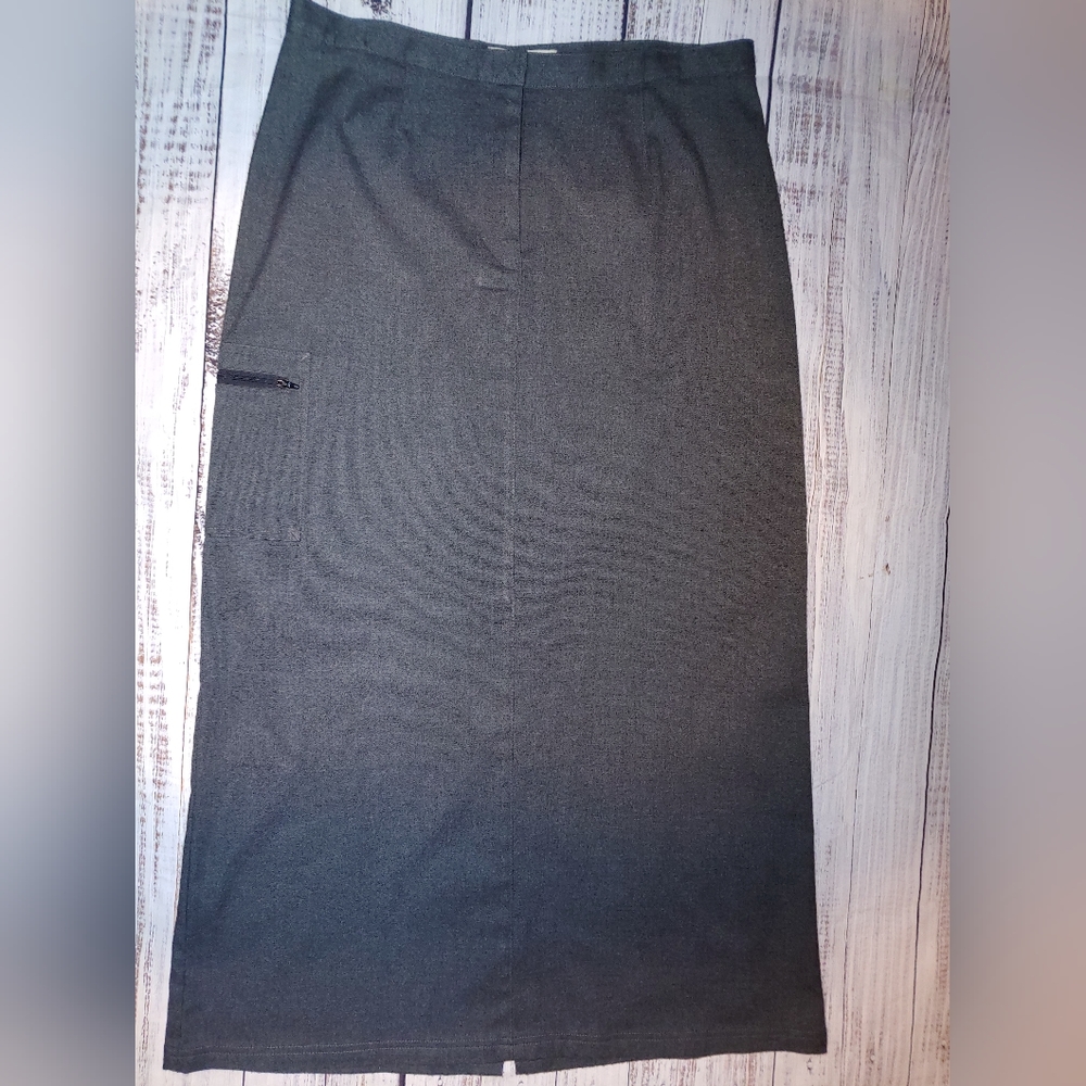 Vintage Charcoal Gray Stretchy Skirt, Size 13/14